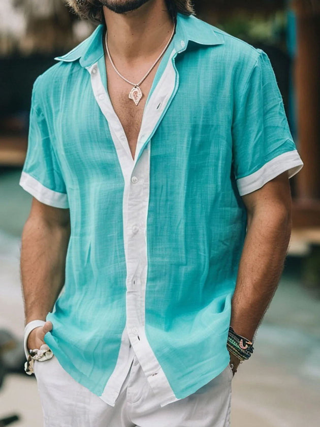 men's patterned sweater shirt front view