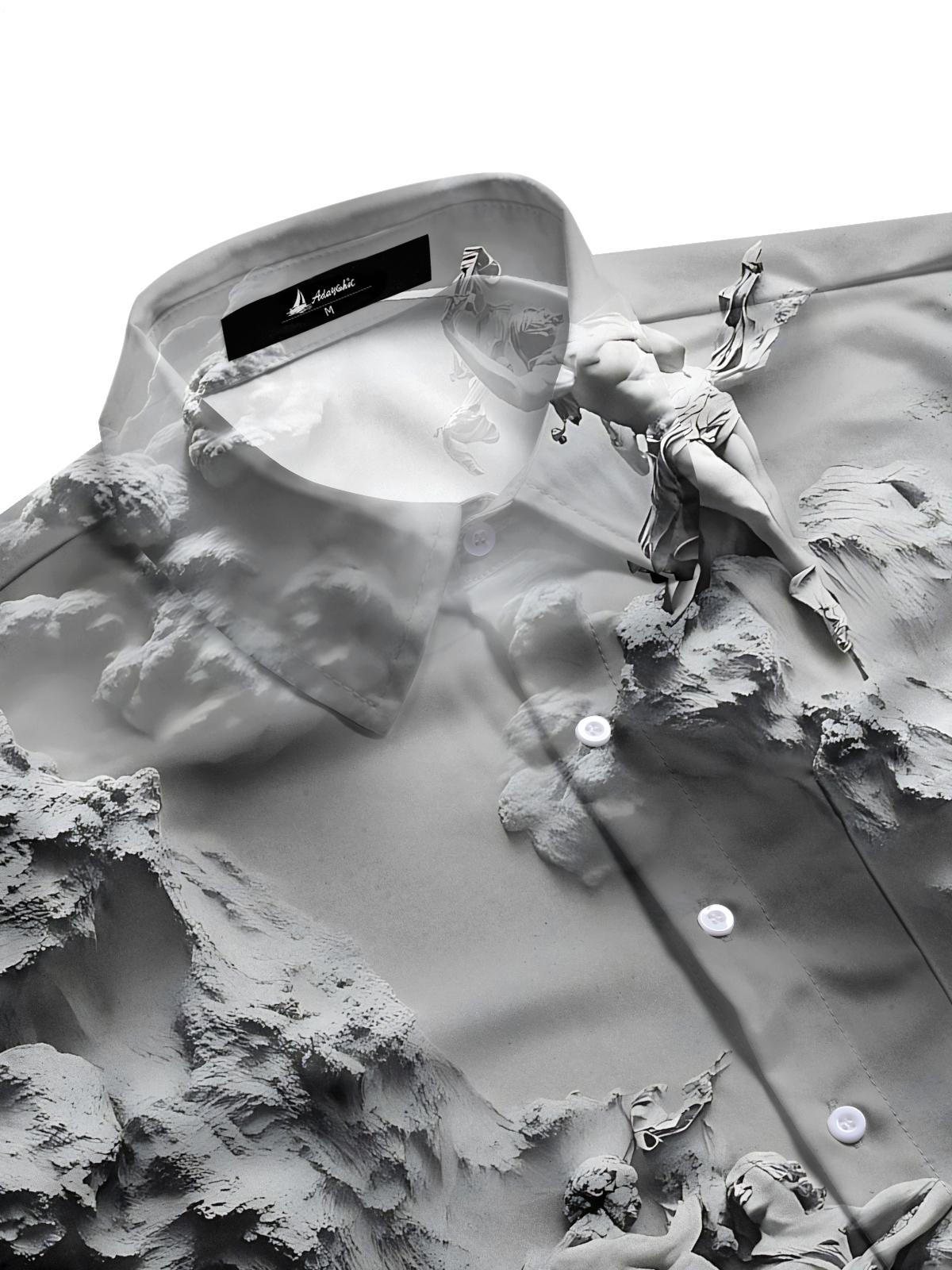 Sculpture Art Print Men's Pocket Short Sleeve Shirts