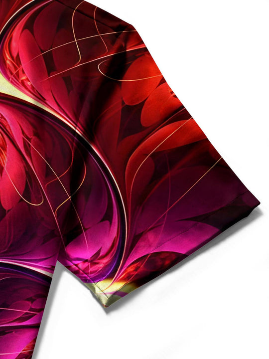 men's printed shirt close-up short sleeve