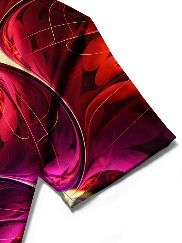 men's printed shirt close-up short sleeve