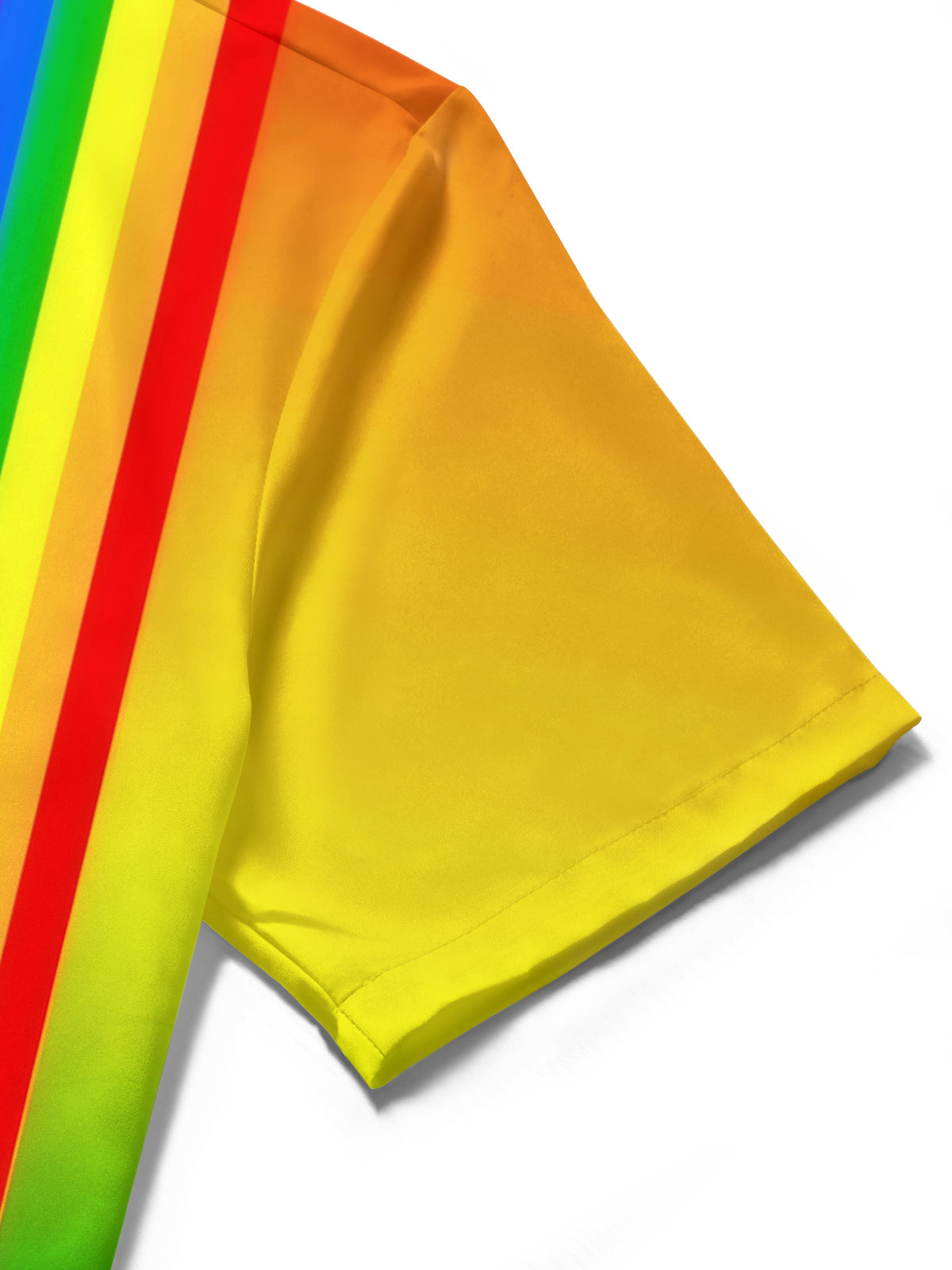 Rainbow Gradient Print Men's Pocket Short Sleeve Shirts