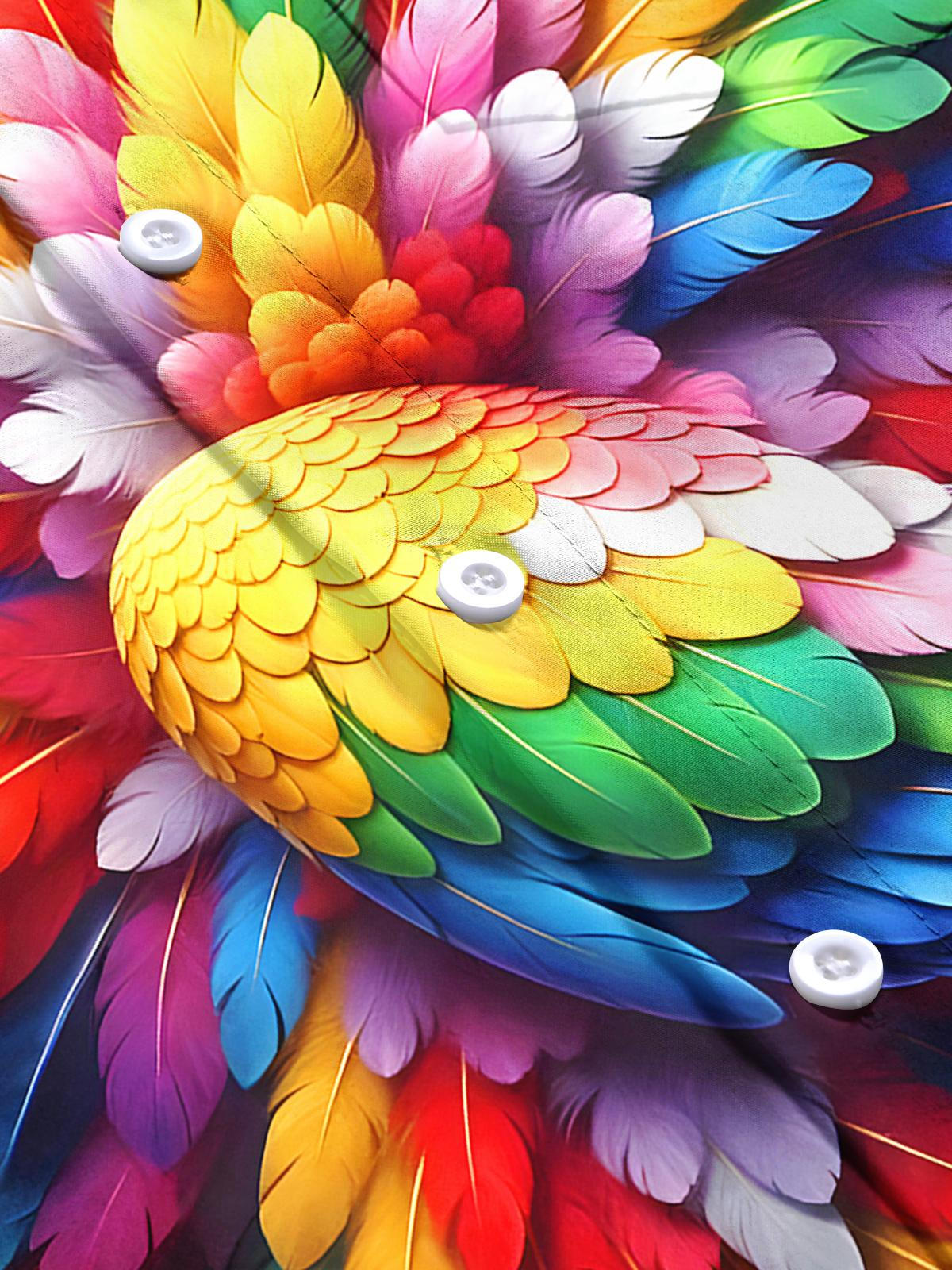 Parrot Feather Men's Pocket Short Sleeve Shirts