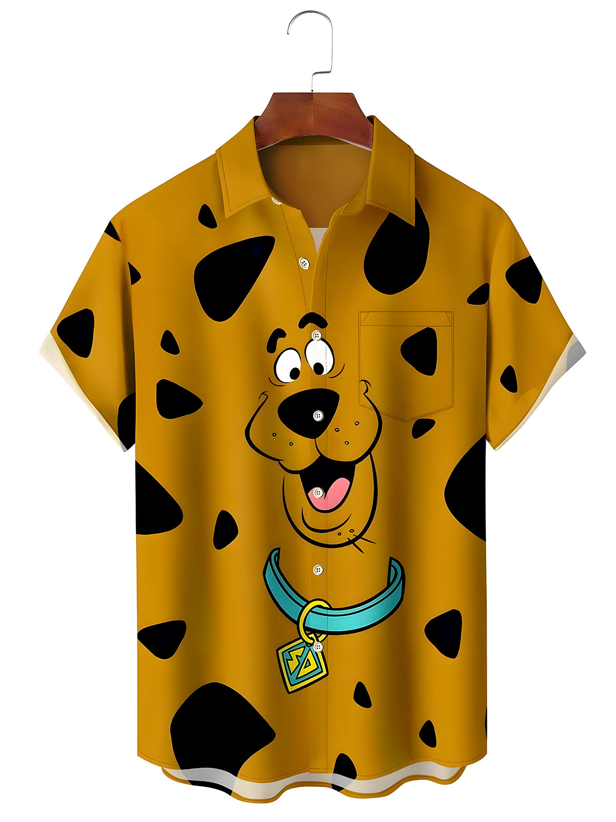 Dog Men's Pocket Short Sleeve Shirts