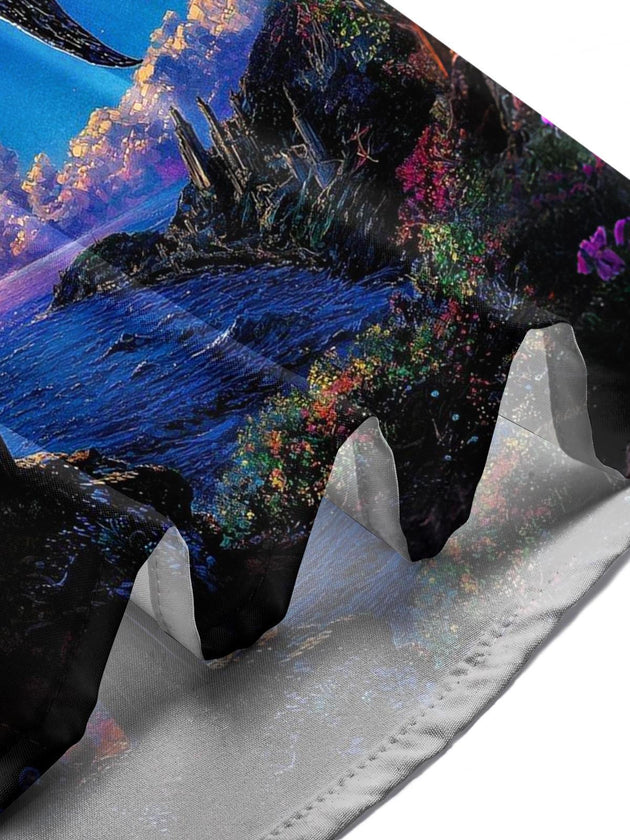 men's art print shirt summer vacation