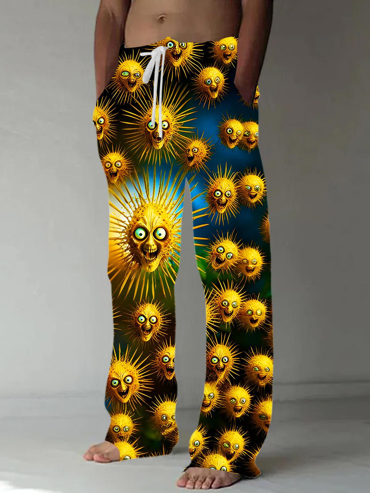 Funny Horror Art Relief Halloween Men's Casual Elastic Waist Pants