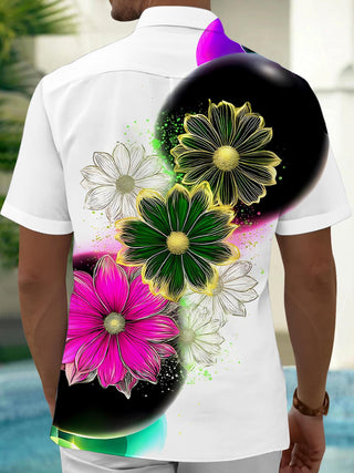Men's short sleeve Hawaiian floral shirt back view