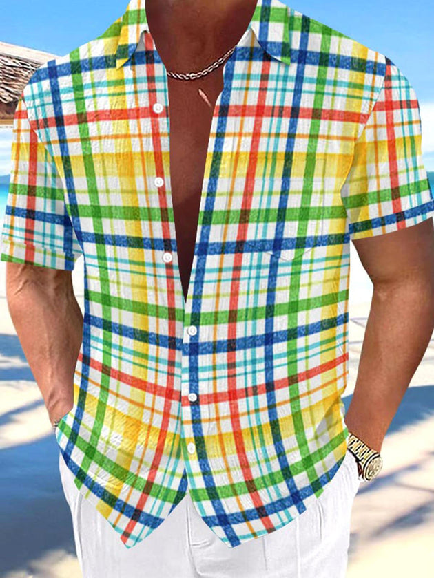 men's patterned sweater shirt front view