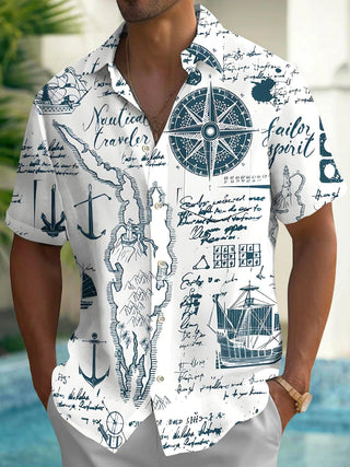 men's Hawaiian shirt front view tropical beach vacation
