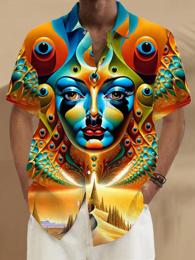 men's patterned sweater shirt front view