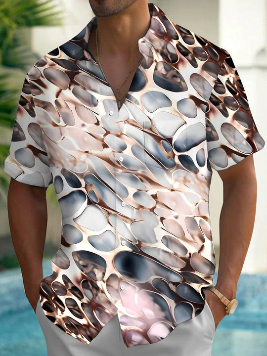 Men's Geometry pocket short sleeve shirt front view