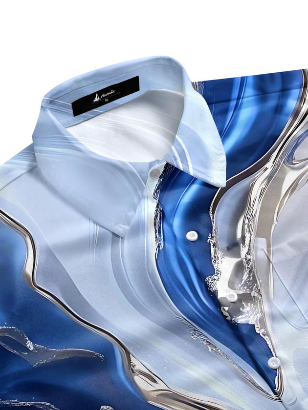 men's art print shirt side view