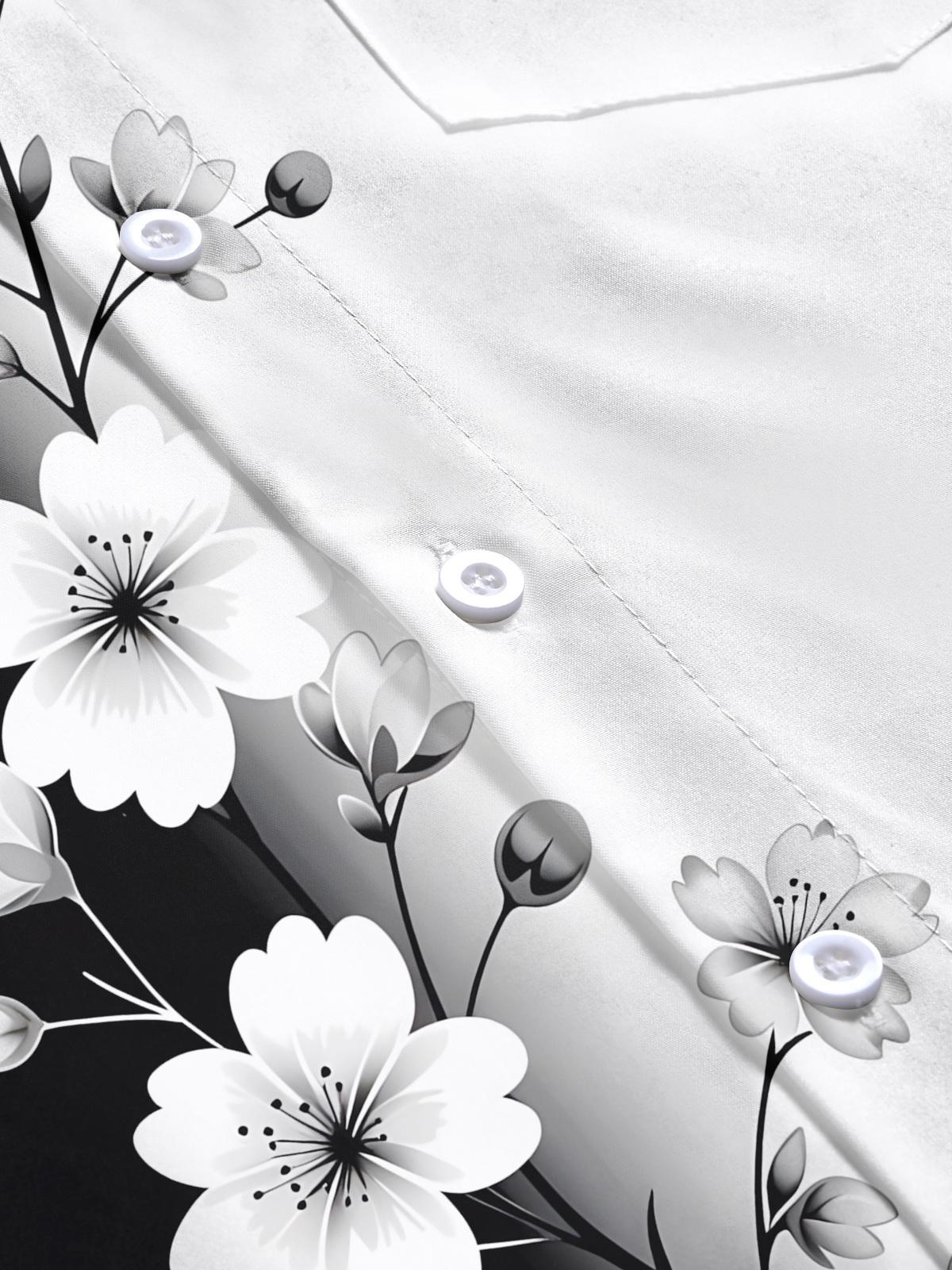 Floral Print Men's Pocket Short Sleeve Shirts