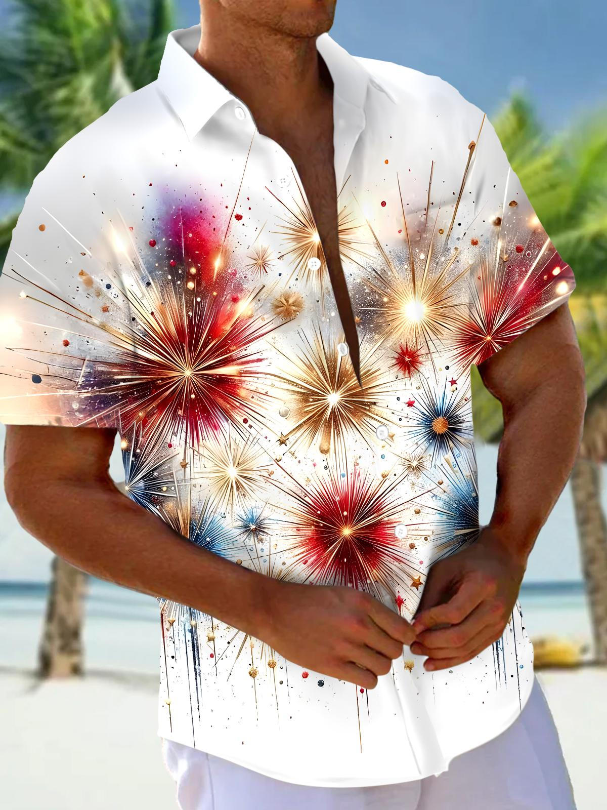 Firework Men's Pocket Short Sleeve Shirts