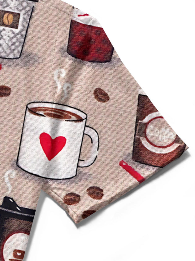 men's printed shirt close-up short sleeve
