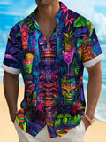 Hawaiian Print Men's Pocket Short Sleeve Shirts