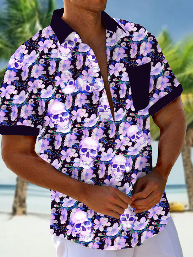 men's floral shirt front view