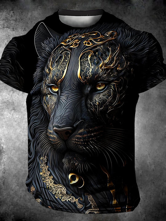 men's tiger print graphic t-shirt front view