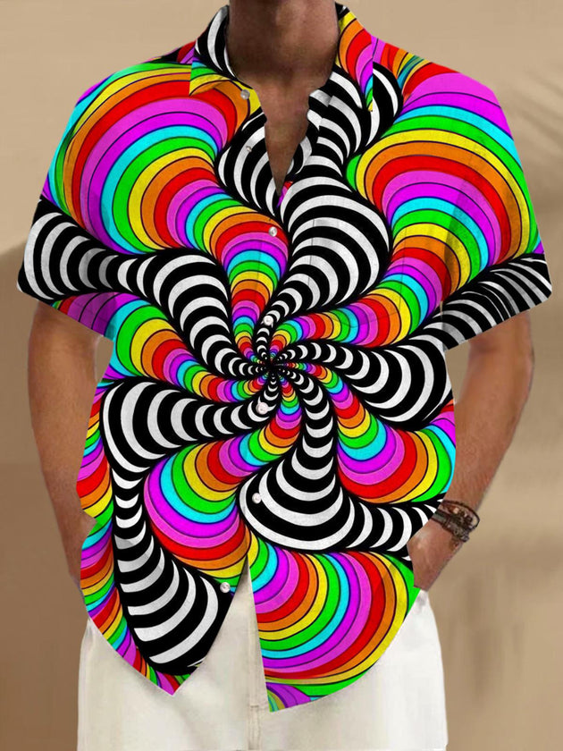 men's abstract print shirt front view