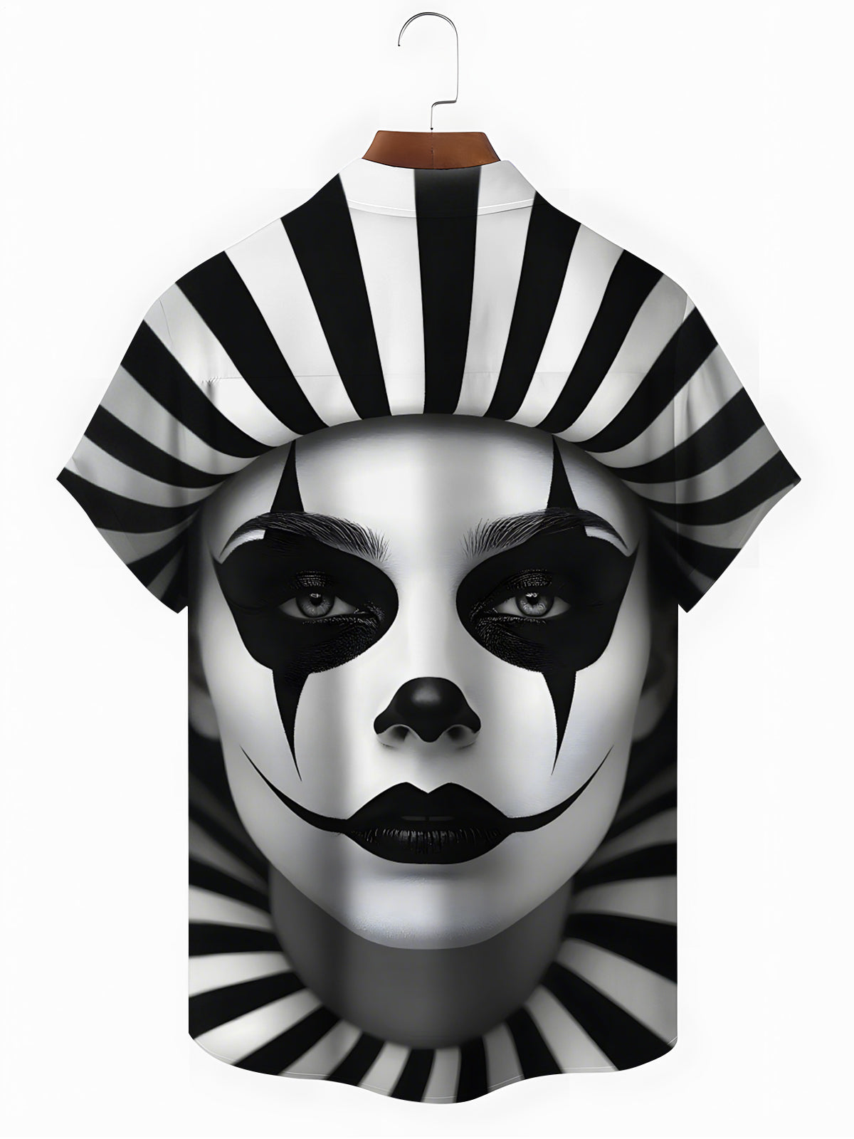 Clown Art Print Men's Pocket Short Sleeve Shirts