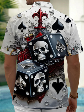 men's skeleton pattern shirt back view