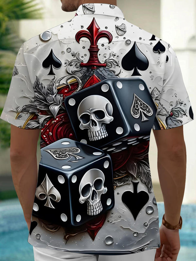 men's skeleton pattern shirt back view