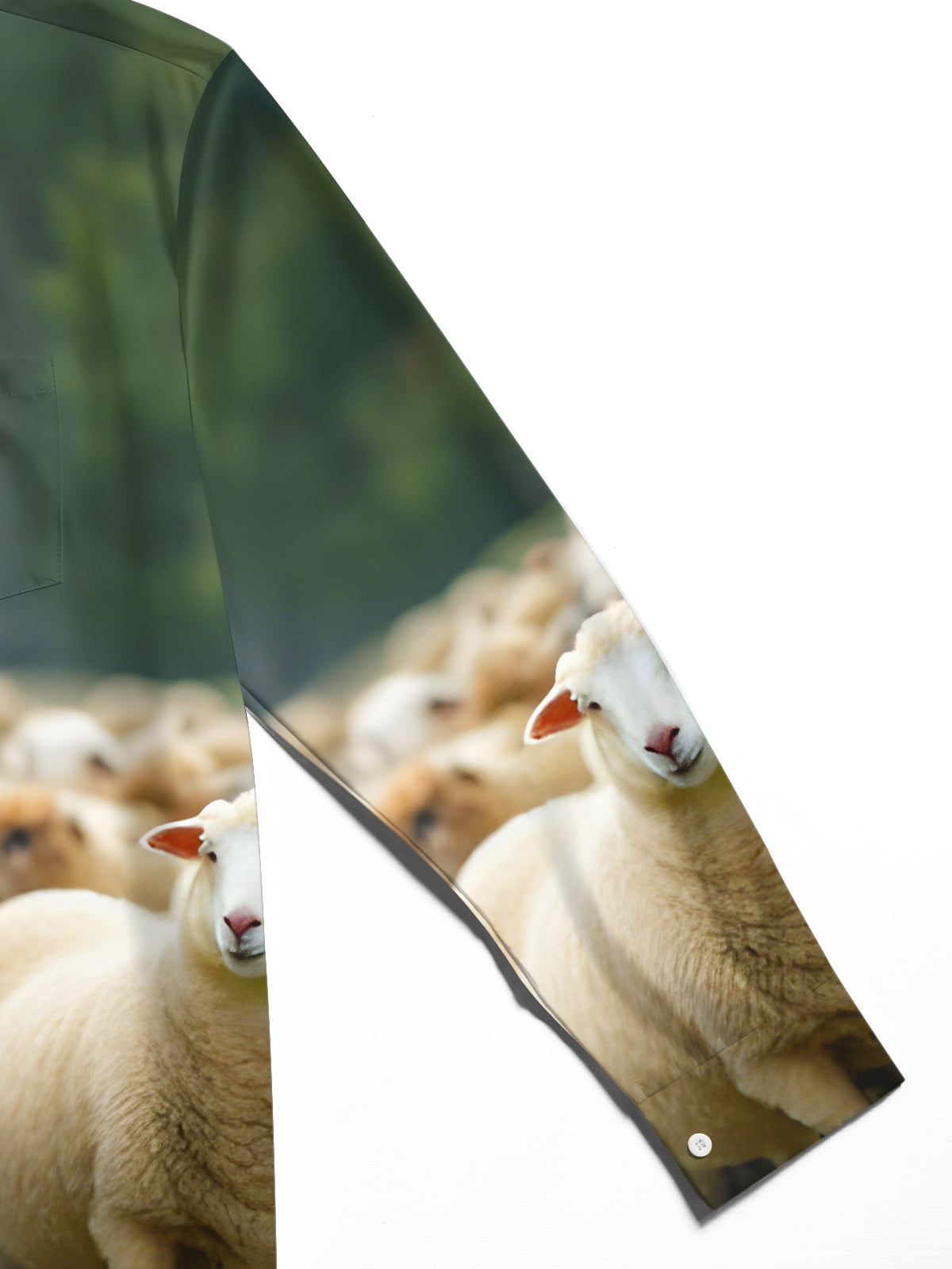 Fun A Wolf In Sheep's Clothing Among A Flock Of Sheep Men's Pocket Long Sleeve Shirts