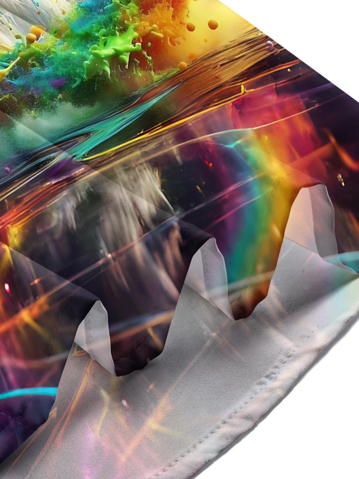 Unicorn Print Men's Pocket Short Sleeve Shirts