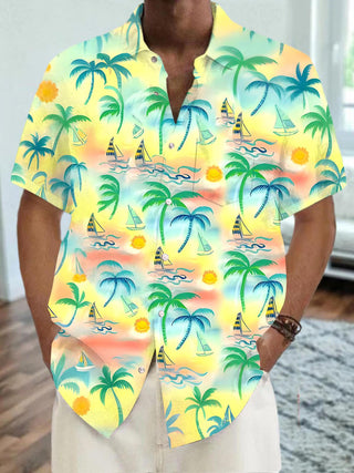 men's Hawaiian shirt front view tropical beach vacation