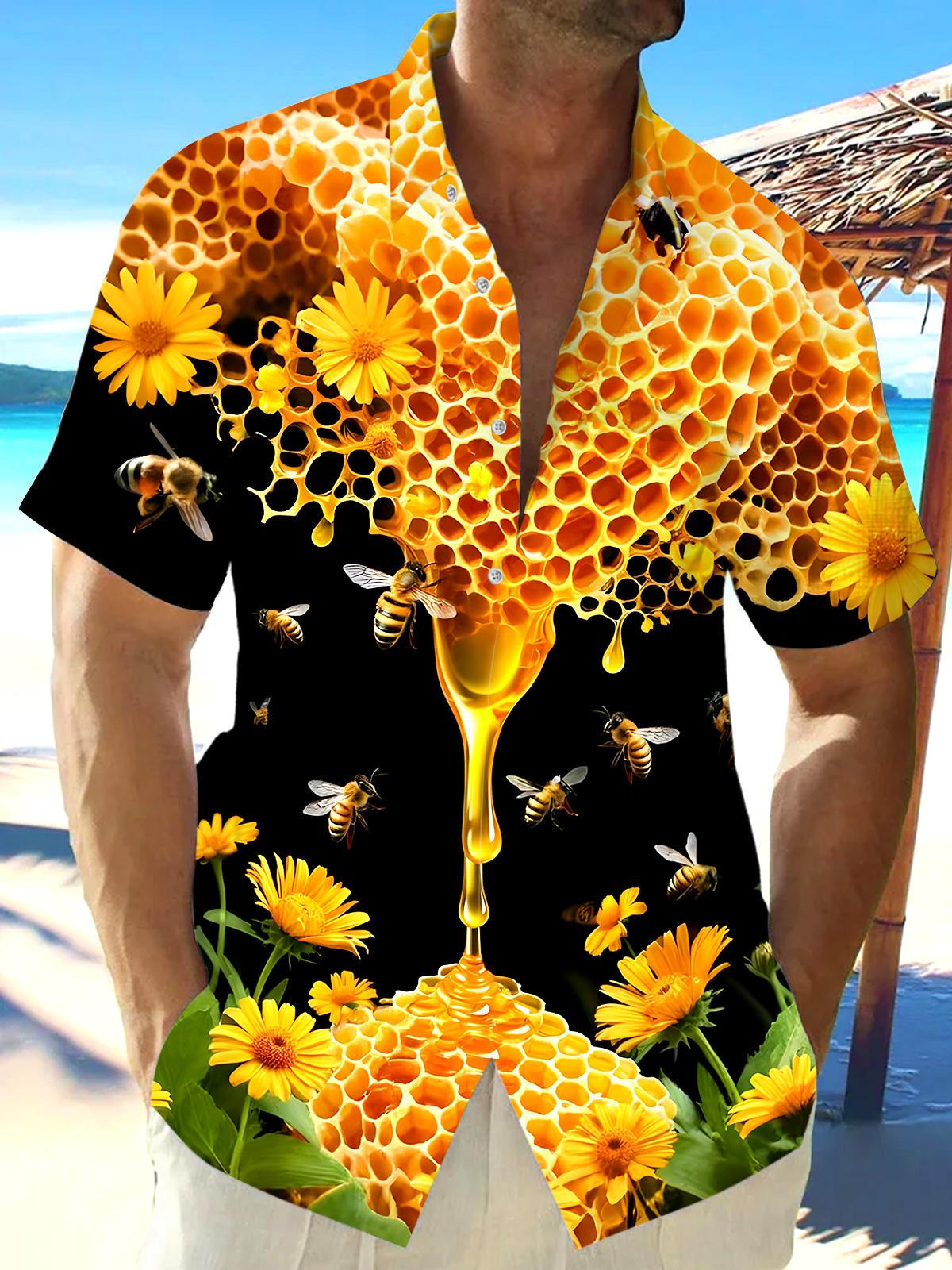 Bee Men's Pocket Short Sleeve Shirts