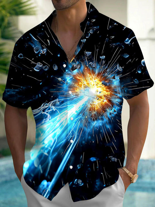 men's patterned sweater shirt front view