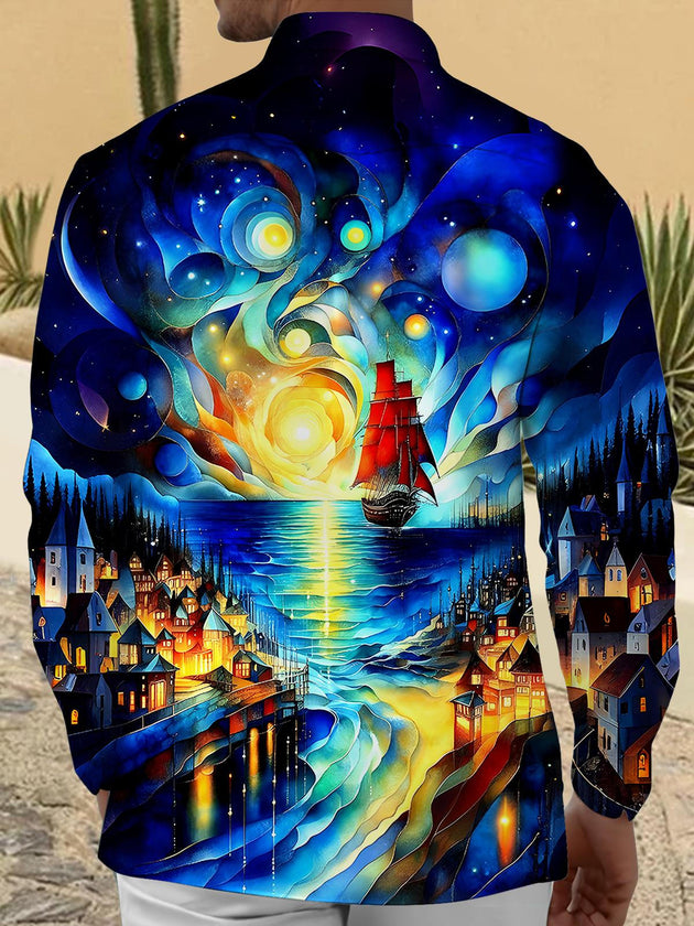 Men's pocket long sleeve shirt back view