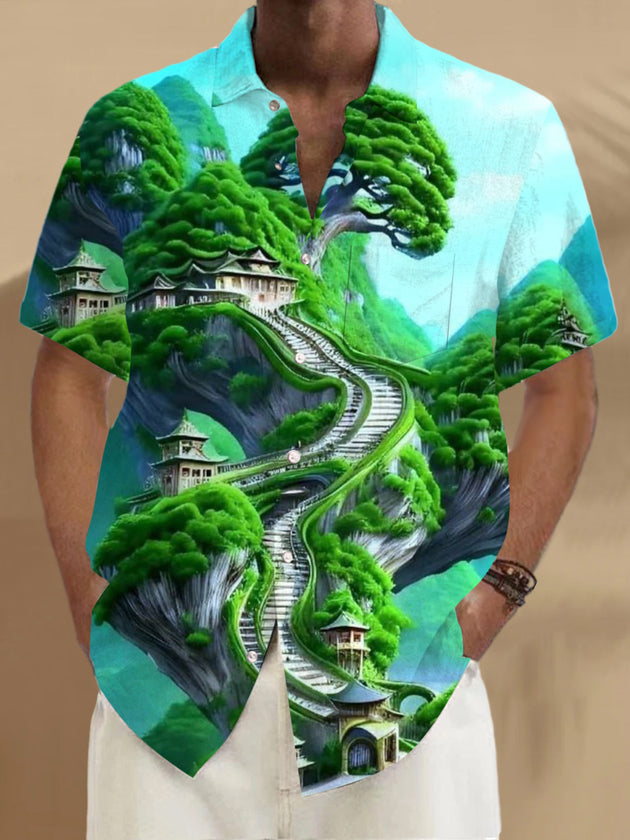 men's patterned sweater shirt front view