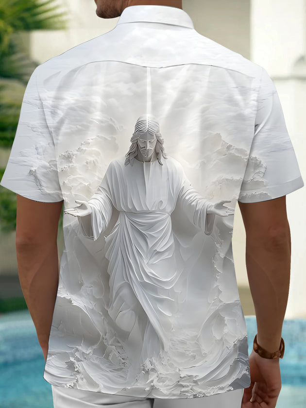 men's artistic design shirt back view