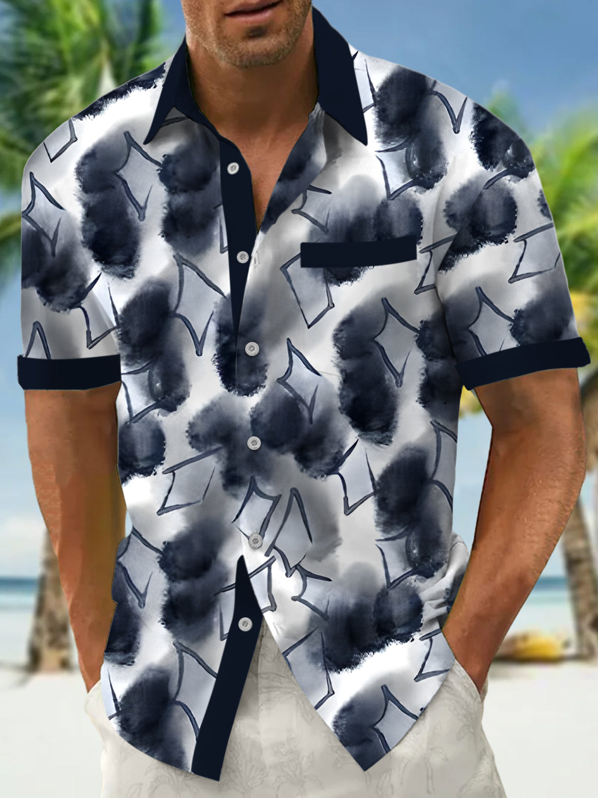 Geometry Men's Pocket Short Sleeve Shirts