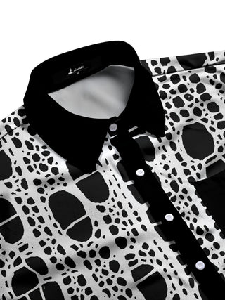 Men's geometric pocket half sleeve shirt side view