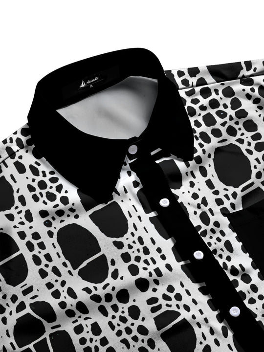 Men's geometric pocket half sleeve shirt side view