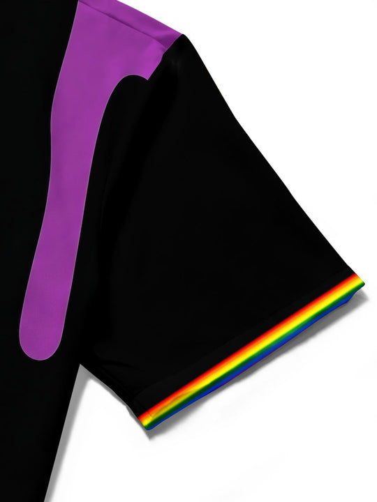 Pride Month Colorful Abstract Men's Pocket Short Sleeve Shirts
