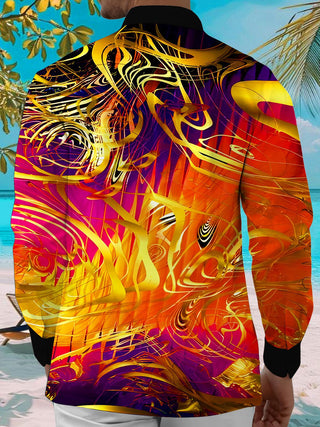 men's geometric print shirt back view