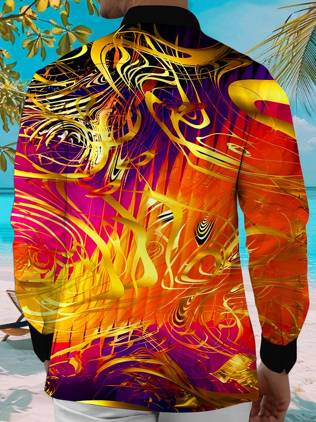 men's geometric print shirt back view