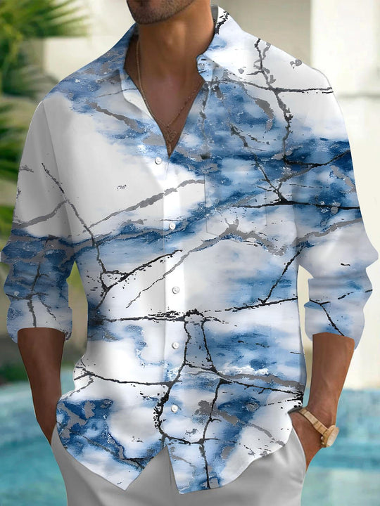 men's abstract print shirt front view