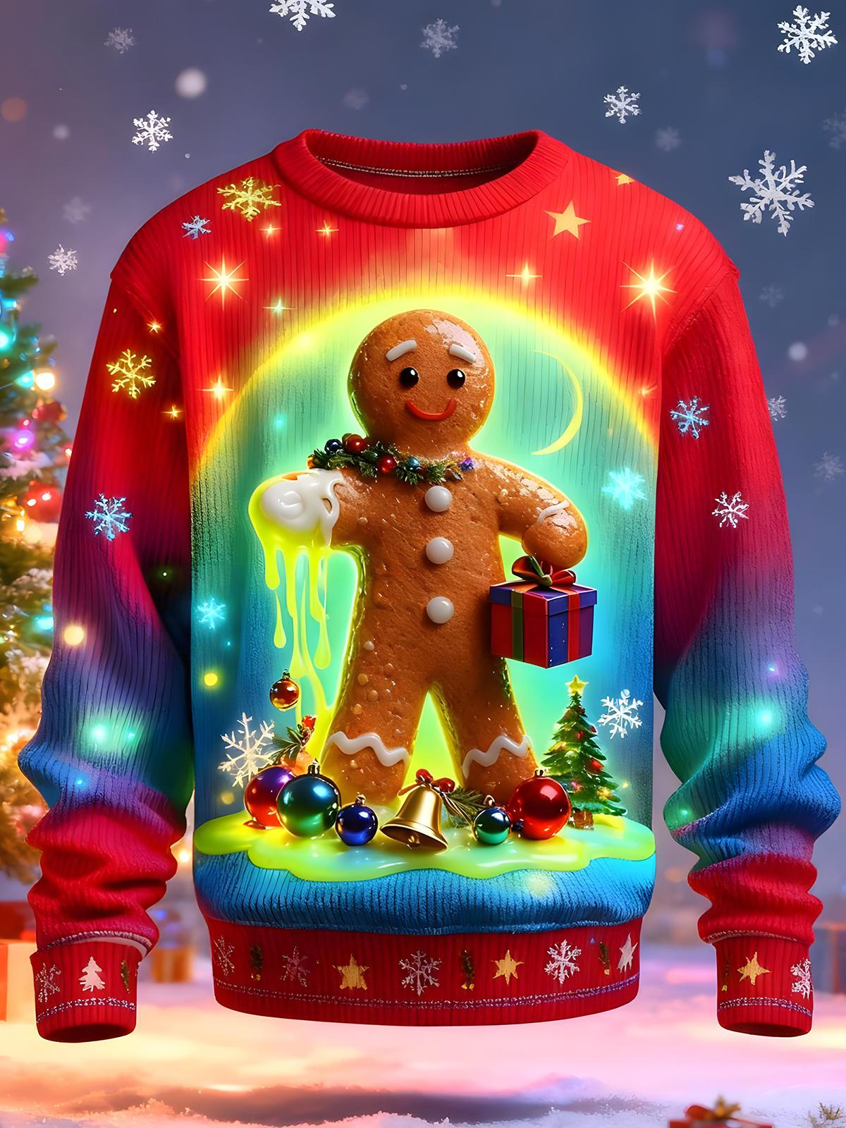 Christmas Men's Long Sleeve Round Neck Tops