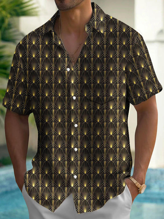 men's patterned sweater shirt front view