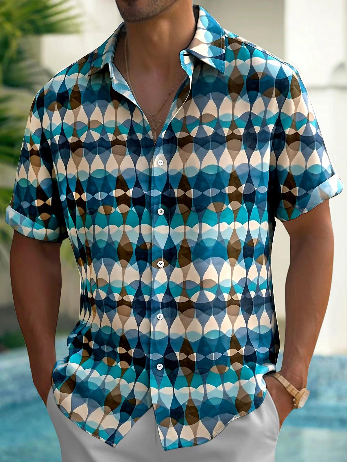 Geometry Men's Pocket Short Sleeve Shirts