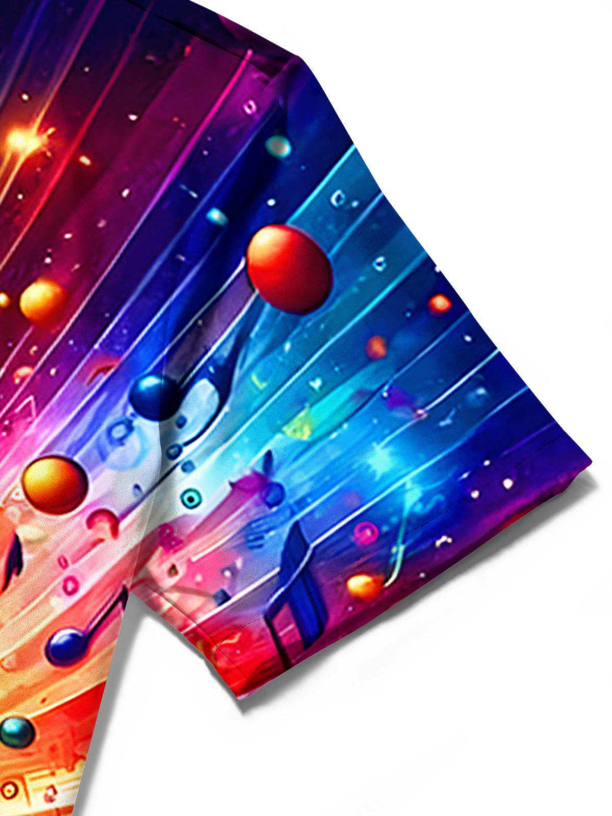 Heart Headphones Musical Note Men's Pocket Short Sleeve Shirts