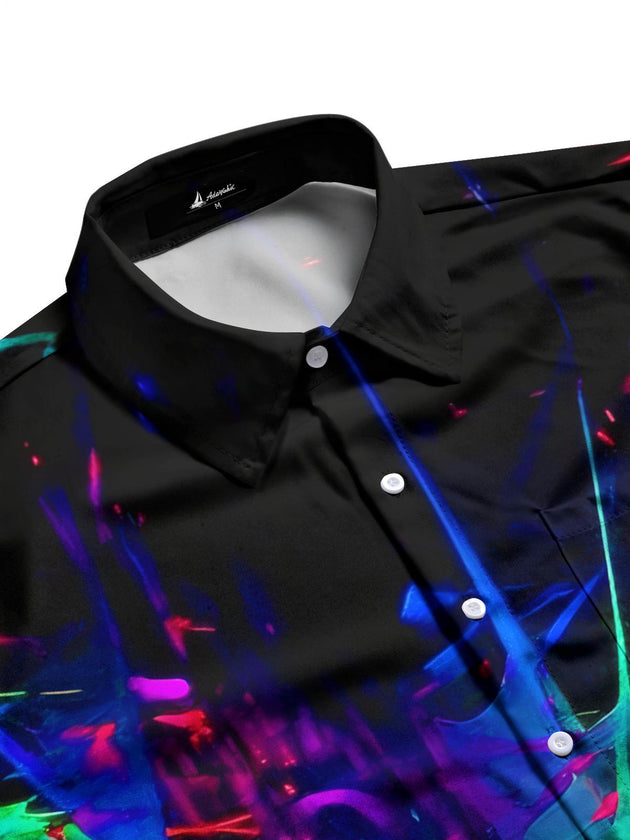 Men's gradient print short sleeve shirt flat lay view