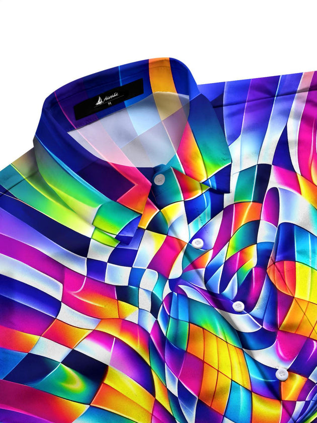 Men's tye dye full sleeve pocket shirt side view