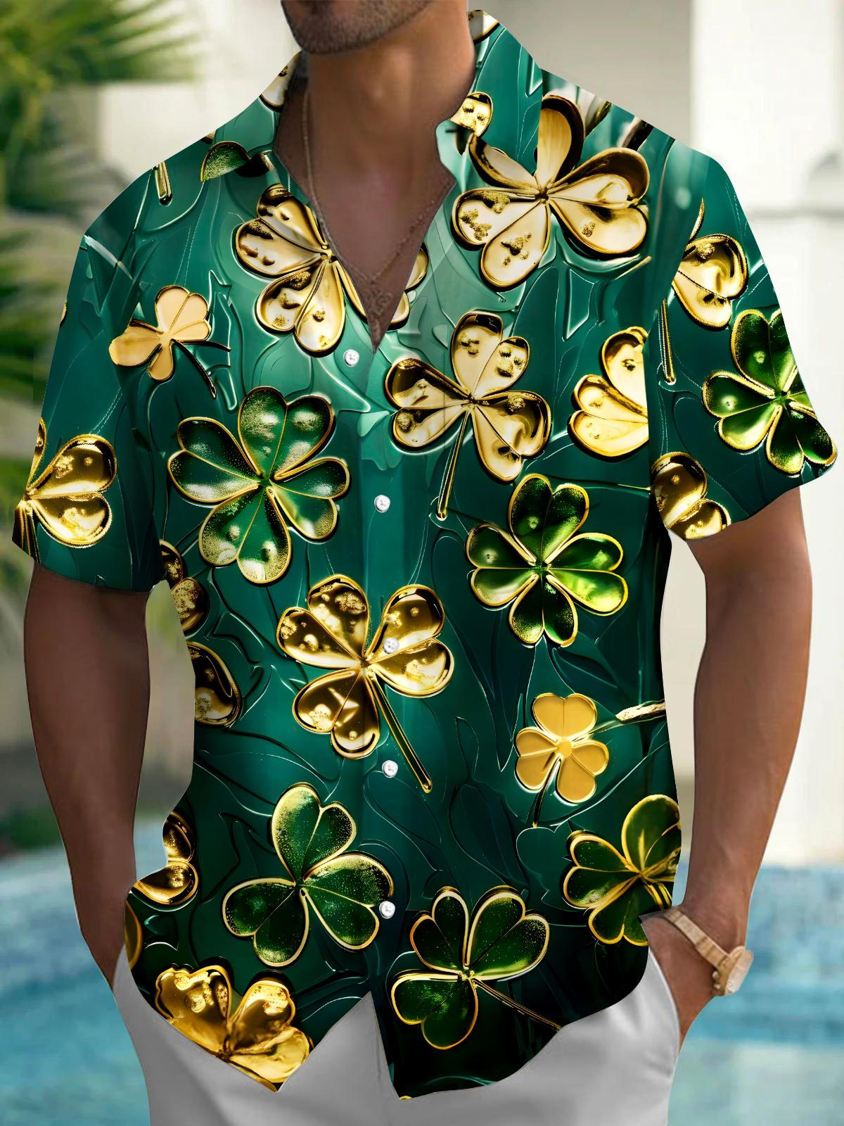 St. Patrick's Day Men's Pocket Short Sleeve Shirts