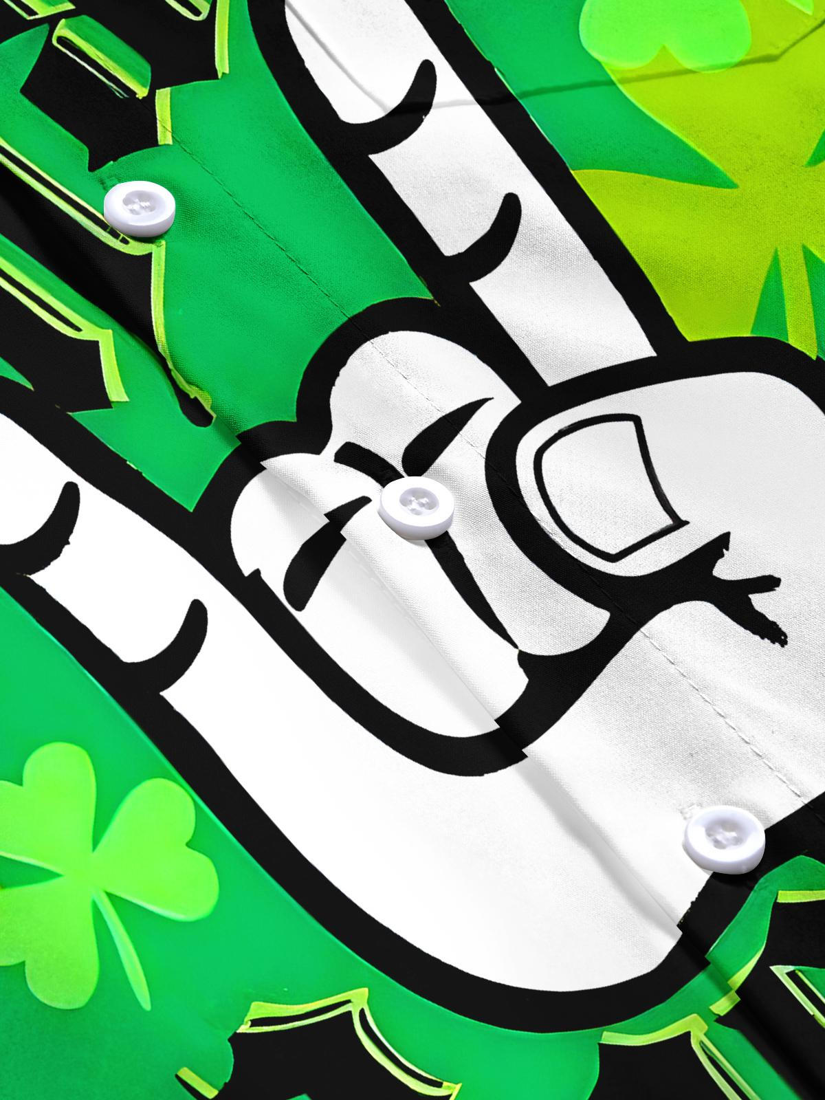 St. Patrick's Day Leaf Men's Pocket Short Sleeve Shirts