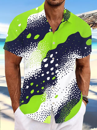 men abstract short sleeve shirt front view