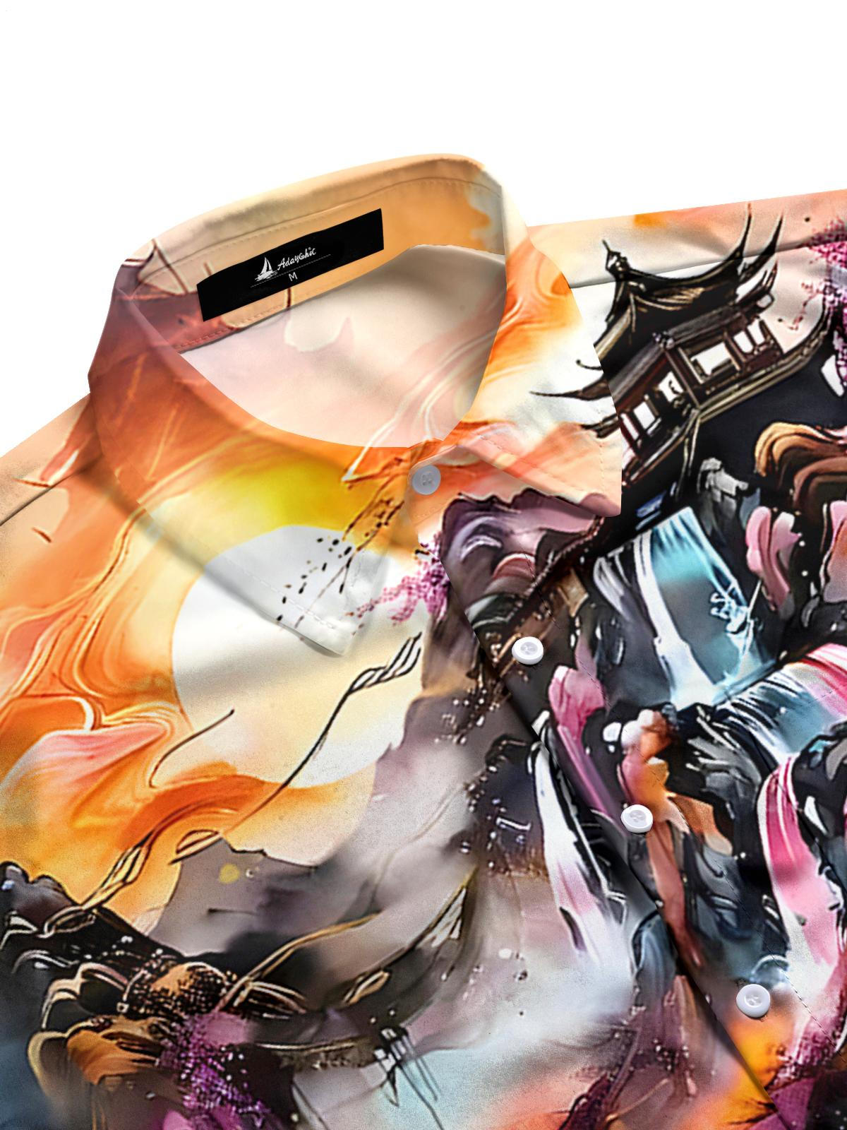 Mountain Courtyard Men's Pocket Short Sleeve Shirts